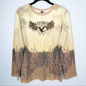 NWOT Harley Davidson Flame Print Tee XL